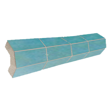 Mosaic House Moroccan tile Mosaic Corner Bullnose 2x8 13 Light Turquoise  solid zellige, mosaic, zellij, bullnose, trim, glaze, v-cap 